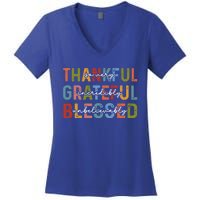 Very Thankful Incredibly Grateful Blessed Thanksgiving Fall Great Gift Women's V-Neck T-Shirt