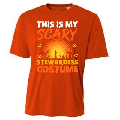 Vintage This Is My Scary Stewardess Costume Halloween Gift Cooling Performance Crew T-Shirt