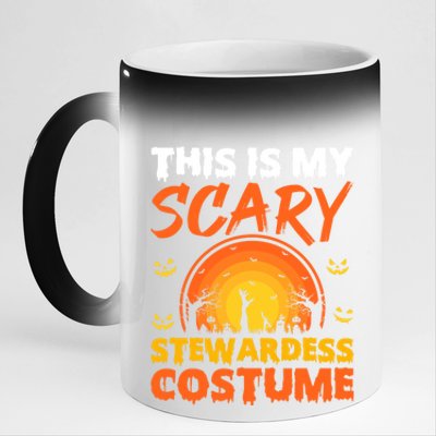 Vintage This Is My Scary Stewardess Costume Halloween Gift 11oz Black Color Changing Mug