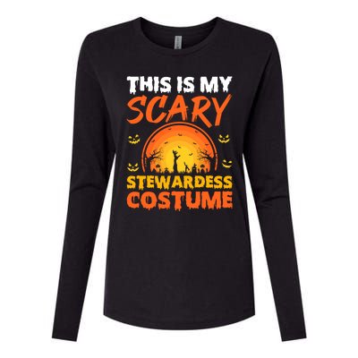 Vintage This Is My Scary Stewardess Costume Halloween Gift Womens Cotton Relaxed Long Sleeve T-Shirt