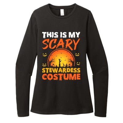 Vintage This Is My Scary Stewardess Costume Halloween Gift Womens CVC Long Sleeve Shirt