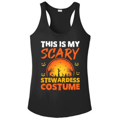 Vintage This Is My Scary Stewardess Costume Halloween Gift Ladies PosiCharge Competitor Racerback Tank