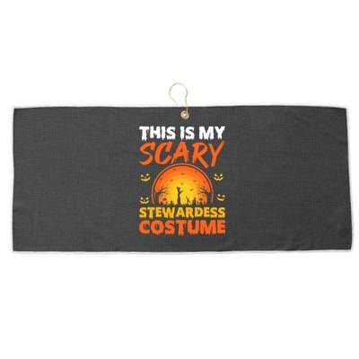 Vintage This Is My Scary Stewardess Costume Halloween Gift Large Microfiber Waffle Golf Towel