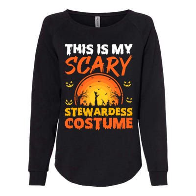 Vintage This Is My Scary Stewardess Costume Halloween Gift Womens California Wash Sweatshirt