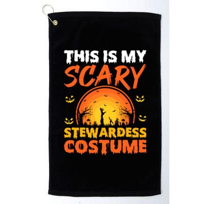 Vintage This Is My Scary Stewardess Costume Halloween Gift Platinum Collection Golf Towel