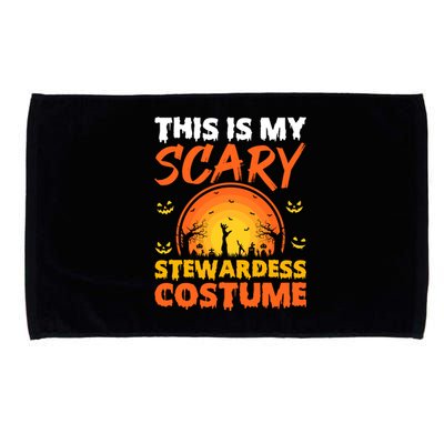 Vintage This Is My Scary Stewardess Costume Halloween Gift Microfiber Hand Towel