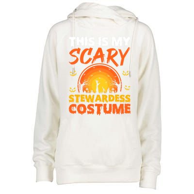 Vintage This Is My Scary Stewardess Costume Halloween Gift Womens Funnel Neck Pullover Hood