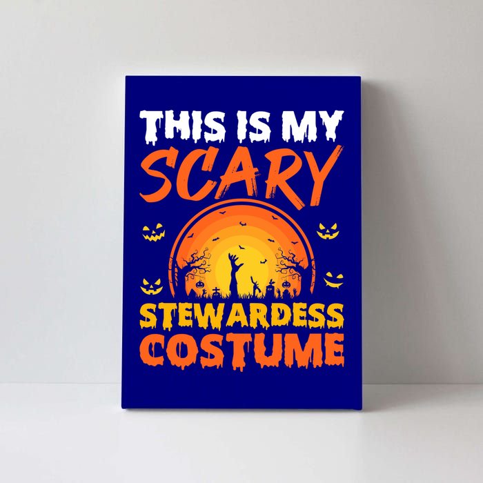 Vintage This Is My Scary Stewardess Costume Halloween Gift Canvas