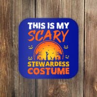 Vintage This Is My Scary Stewardess Costume Halloween Gift Coaster