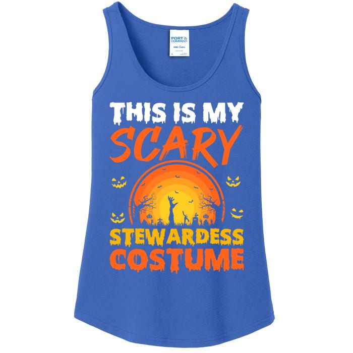 Vintage This Is My Scary Stewardess Costume Halloween Gift Ladies Essential Tank