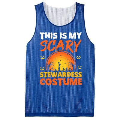 Vintage This Is My Scary Stewardess Costume Halloween Gift Mesh Reversible Basketball Jersey Tank