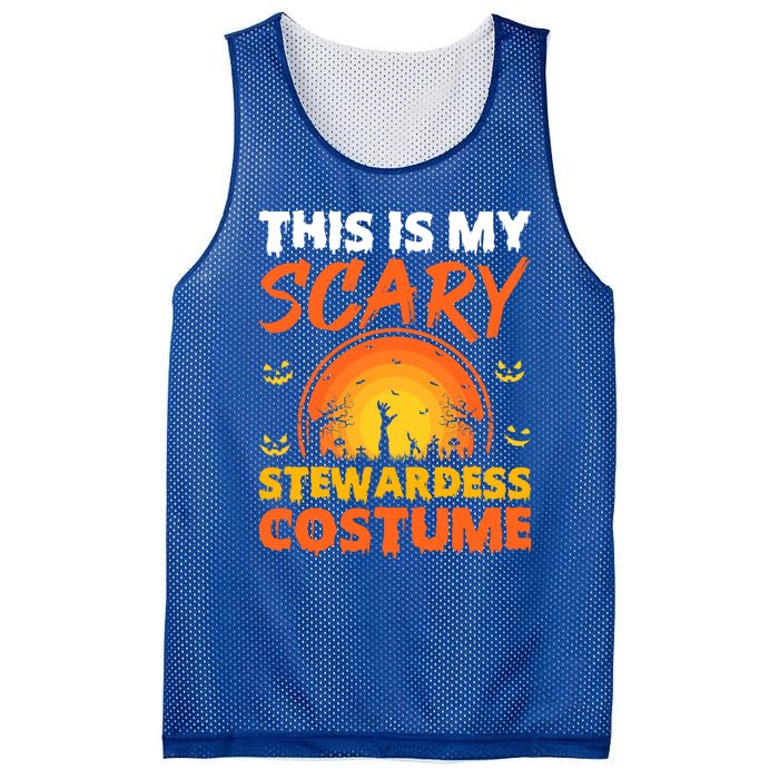 Vintage This Is My Scary Stewardess Costume Halloween Gift Mesh Reversible Basketball Jersey Tank