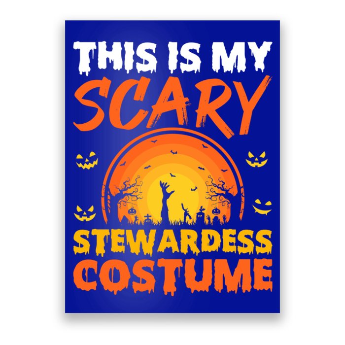 Vintage This Is My Scary Stewardess Costume Halloween Gift Poster