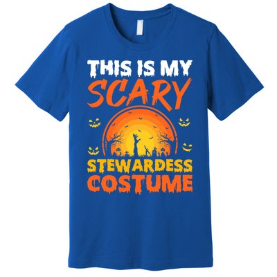 Vintage This Is My Scary Stewardess Costume Halloween Gift Premium T-Shirt