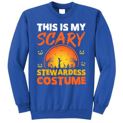 Vintage This Is My Scary Stewardess Costume Halloween Gift Tall Sweatshirt