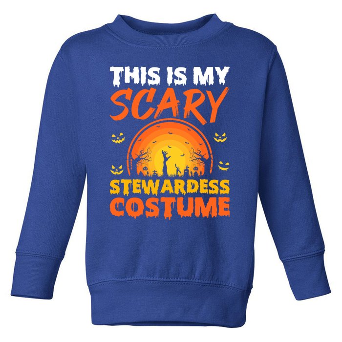 Vintage This Is My Scary Stewardess Costume Halloween Gift Toddler Sweatshirt