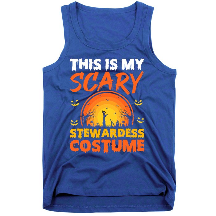 Vintage This Is My Scary Stewardess Costume Halloween Gift Tank Top