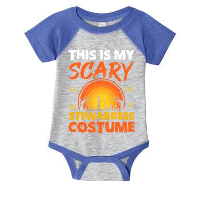 Vintage This Is My Scary Stewardess Costume Halloween Gift Infant Baby Jersey Bodysuit