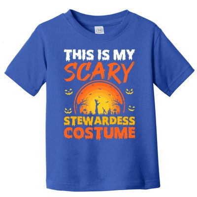 Vintage This Is My Scary Stewardess Costume Halloween Gift Toddler T-Shirt