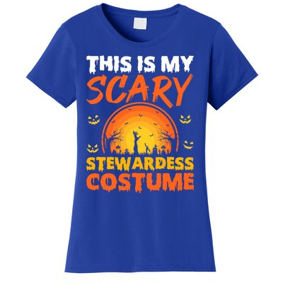 Vintage This Is My Scary Stewardess Costume Halloween Gift Women's T-Shirt