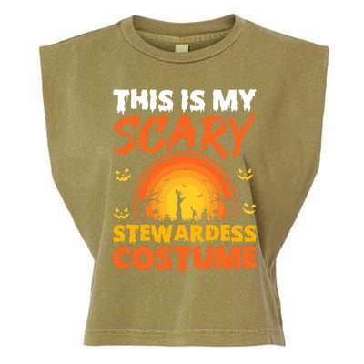 Vintage This Is My Scary Stewardess Costume Halloween Gift Garment-Dyed Women's Muscle Tee