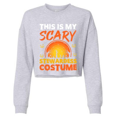 Vintage This Is My Scary Stewardess Costume Halloween Gift Cropped Pullover Crew