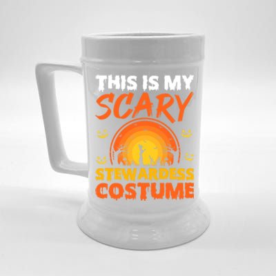 Vintage This Is My Scary Stewardess Costume Halloween Gift Beer Stein