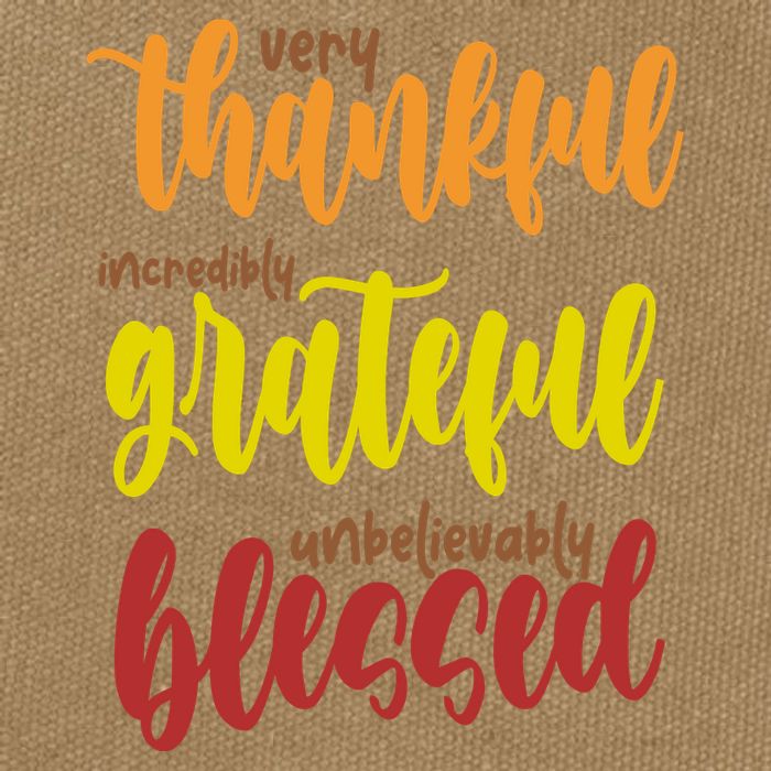 Very Thankful Incredibly Grateful Unbelievably Blessed Cotton Canvas Backpack