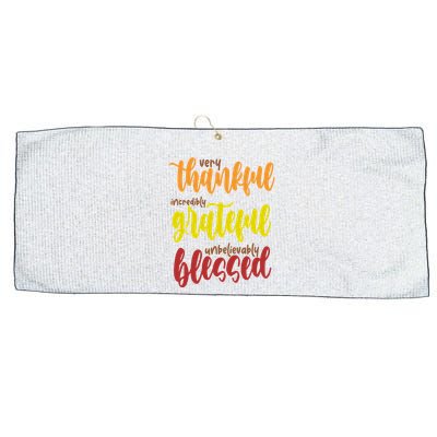 Very Thankful Incredibly Grateful Unbelievably Blessed Large Microfiber Waffle Golf Towel