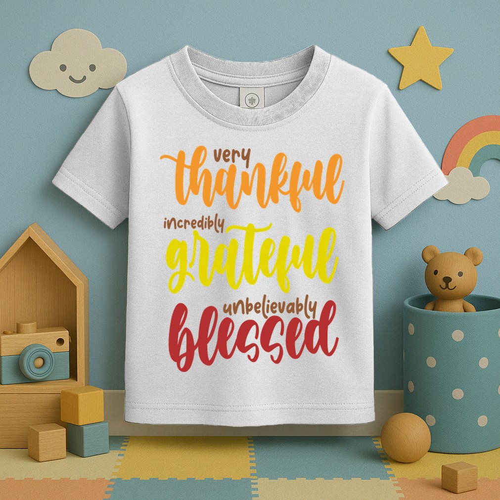 Very Thankful Incredibly Grateful Unbelievably Blessed Toddler T-Shirt