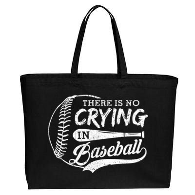 Vintage There Is No Crying In Baseball Sports Funny Baseball Cotton Canvas Jumbo Tote