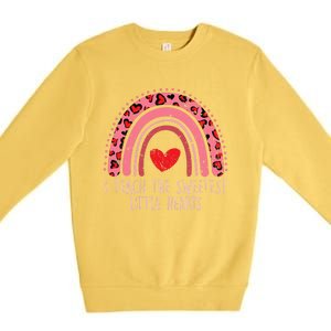 Valentines Teacher I Teach The Sweetest Little Hearts Premium Crewneck Sweatshirt