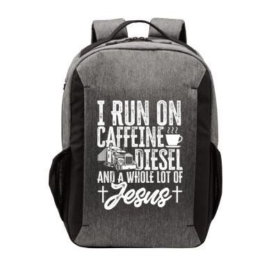 Vintage Trucker I Run On Caffeine Diesel And A Whole Lot Of Jesus Vector Backpack
