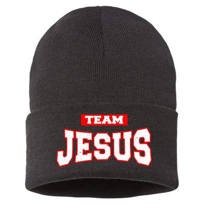 Vintage Team Jesus Funny Sustainable Knit Beanie