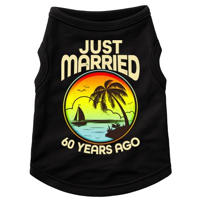 Vintage Tropical Just Married 60 Years Ago Anniversary Doggie Tank