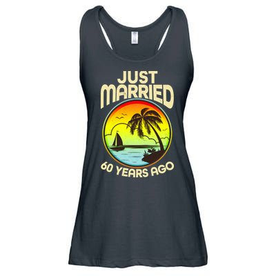 Vintage Tropical Just Married 60 Years Ago Anniversary Ladies Essential Flowy Tank