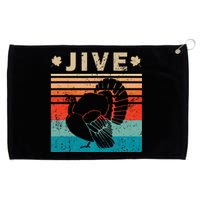 Vintage Turkey Jive Funny Thanksgiving Holiday Gift Family Grommeted Golf Towel