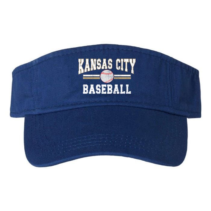 Vintage Team Kansas City Baseball Game Day Great Gift Valucap Bio-Washed Visor