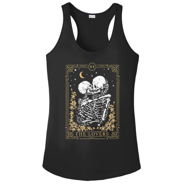 Vintage The Lovers Tarot Card Skeleton Halloween Loves Tarot Ladies PosiCharge Competitor Racerback Tank