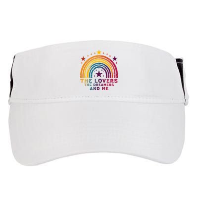 Vintage The Lovers The Dreamers And Me Funny Rainbow Quotes Adult Drive Performance Visor