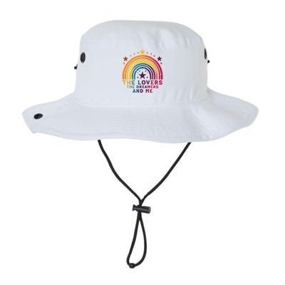 Vintage The Lovers The Dreamers And Me Funny Rainbow Quotes Bucket Hat