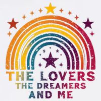 Vintage The Lovers The Dreamers And Me Funny Rainbow Quotes Hat
