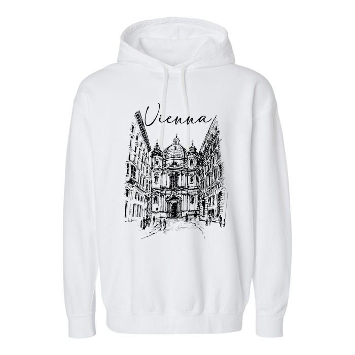 Vienna Traveling Lover Vienna Travel Austria Travel Vacation Garment-Dyed Fleece Hoodie