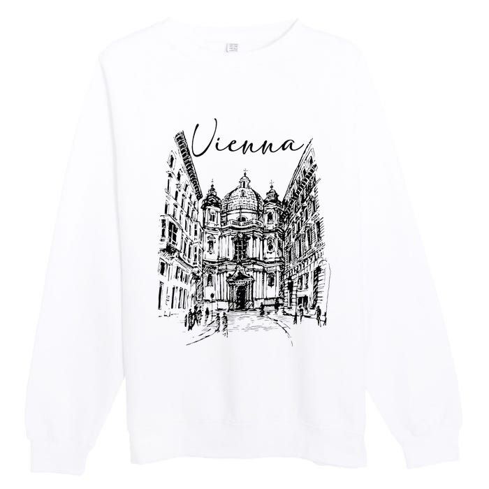 Vienna Traveling Lover Vienna Travel Austria Travel Vacation Premium Crewneck Sweatshirt