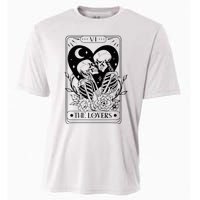 Vintage The Lovers Tarot Card Skeleton Skull Loves Tarot Cooling Performance Crew T-Shirt