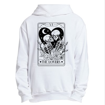 Vintage The Lovers Tarot Card Skeleton Skull Loves Tarot Urban Pullover Hoodie