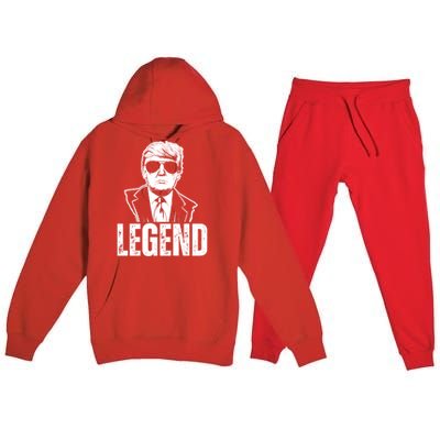 Vintage Trump Legend Save America 2024 Gift Premium Hooded Sweatsuit Set