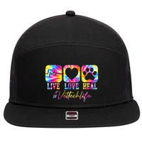 Vet Tech Live Love Heal Veterinary Technician Dog Rescue 7 Panel Mesh Trucker Snapback Hat