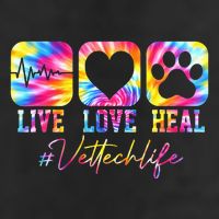 Vet Tech Live Love Heal Veterinary Technician Dog Rescue 7 Panel Mesh Trucker Snapback Hat