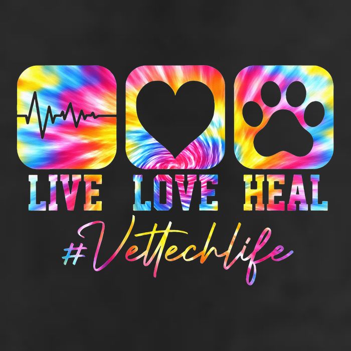 Vet Tech Live Love Heal Veterinary Technician Dog Rescue 7 Panel Mesh Trucker Snapback Hat